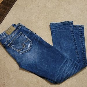 Silver Distressed Straight led Jeans 29/30